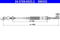 ATE 590333 - Cable de accionamiento, accionamiento del embrague