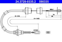 ATE 590335 - Cable de accionamiento, accionamiento del embrague