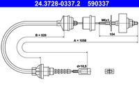 ATE 590337 - Cable de accionamiento, accionamiento del embrague