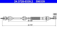 ATE 590339 - Cable de accionamiento, accionamiento del embrague