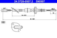 ATE 590507 - Cable de accionamiento, accionamiento del embrague