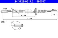 ATE 590517 - Cable de accionamiento, accionamiento del embrague