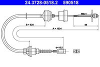 ATE 590518 - Cable de accionamiento, accionamiento del embrague