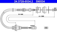 ATE 590534 - Cable de accionamiento, accionamiento del embrague