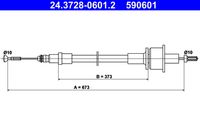 ATE 590601 - Cable de accionamiento, accionamiento del embrague