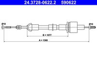 ATE 590622 - Cable de accionamiento, accionamiento del embrague