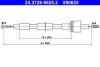 ATE 590625 - Cable de accionamiento, accionamiento del embrague