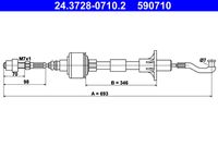 ATE 590710 - Cable de accionamiento, accionamiento del embrague