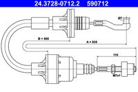 ATE 590712 - Cable de accionamiento, accionamiento del embrague