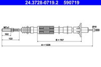 ATE 590719 - Cable de accionamiento, accionamiento del embrague