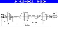 ATE 590806 - Cable de accionamiento, accionamiento del embrague