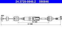 ATE 590846 - Cable de accionamiento, accionamiento del embrague