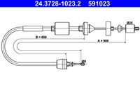 ATE 591023 - Cable de accionamiento, accionamiento del embrague