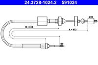 ATE 591024 - Cable de accionamiento, accionamiento del embrague