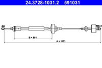 ATE 591031 - Cable de accionamiento, accionamiento del embrague