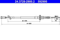 ATE 592900 - Cable de accionamiento, accionamiento del embrague