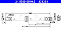 ATE 331368 - Tubo flexible de frenos