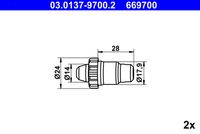 ATE 669700 - Lado de montaje: Eje trasero<br>Tipo de vehículo: LT 28<br>