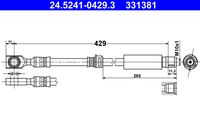 ATE 331381 - Lado de montaje: Eje trasero, derecha<br>Longitud [mm]: 219<br>Longitud 2 [mm]: 185<br>Artículo complementario/Información complementaria: con tubo<br>Artículo complementario / información complementaria 2: con tornillo hueco<br>Medida de rosca: M10x1<br>Rosca interior [mm]: M10x1<br>