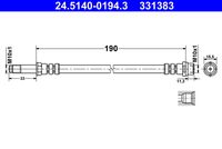 ATE 331383 - Número de piezas necesarias: 2<br>Sistema de amortiguadores: Amortiguación normal<br>Número de PR: 1BH<br>Número de PR: 1BX<br>Número de PR: 2MQ<br>Número de PR: 2MR<br>Número de PR: 2MT<br>Número de PR: 2MU<br>Lado de montaje: Eje delantero<br>Longitud [mm]: 555<br>Rosca exterior [mm]: M10x1<br>Rosca interior [mm]: M10x1<br>Ancho de llave: 14<br>