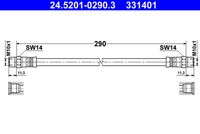 ATE 331401 - Lado de montaje: Eje trasero, derecha<br>Longitud [mm]: 204<br>Rosca interior 1 [mm]: M10x1<br>Rosca interior 2 [mm]: M10x1<br>