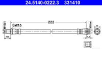 ATE 331410 - Número de piezas necesarias: 2<br>Neumáticos: para neumáticos sencillos<br>Lado de montaje: Eje trasero<br>Longitud [mm]: 252<br>Rosca exterior [mm]: M10x1<br>Rosca interior [mm]: M10x1<br>Ancho de llave 1 [mm]: 15<br>Ancho de llave 2 [mm]: 17<br>