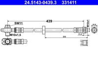 ATE 331411 - Tubo flexible de frenos