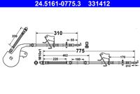 ATE 331412 - Tubo flexible de frenos