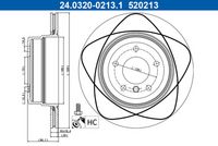 ATE 24.0320-0213.1 - Disco de freno