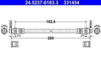 ATE 331454 - año construcción desde: 10/2000<br>Número de piezas necesarias: 2<br>Lado de montaje: Eje delantero<br>Longitud [mm]: 295<br>Rosca interior 1 [mm]: M10x1<br>Rosca interior 2 [mm]: M10x1<br>