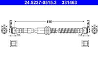 ATE 331463 - Número de piezas necesarias: 2<br>Lado de montaje: Eje trasero<br>Longitud [mm]: 425<br>Rosca interior 1 [mm]: M10x1<br>Rosca interior 2 [mm]: M10x1<br>