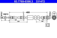 ATE 83.7769-0398.3 - Tubo flexible de frenos