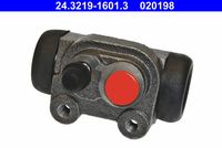 ATE 020198 - Lado de montaje: Eje trasero izquierda<br>Diámetro [mm]: 19<br>Sistema de frenos: BOSCH/BENDIX<br>Frenos: Cilindro de freno con regulador de fuerza incorporado<br>Material: Hierro fundido<br>Medida de rosca: 1x M12x1.0<br>Distancia de los taladros de sujeción [mm]: 31<br>Referencia artículo par: 62300X<br>Peso [kg]: 0,36<br>