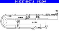 ATE 582007 - Lado de montaje: Atrás derecha<br>Tipo de freno: Discos<br>Longitud [mm]: 1638<br>