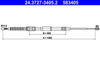 ATE 583405 - Número de PR: 0N9<br>año construcción desde: 01/2012<br>Lado de montaje: Atrás izquierda<br>Tipo de freno: Discos<br>Longitud 1 [mm]: 1482<br>Long. 3 [mm]: 809<br>Peso [kg]: 0,29<br>