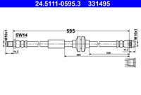 ATE 331495 - Número de piezas necesarias: 2<br>Lado de montaje: Eje delantero<br>Longitud [mm]: 375<br>Rosca exterior [mm]: M10x1<br>Rosca interior [mm]: M10x1<br>Ancho de llave 1 [mm]: 14<br>