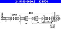 ATE 331500 - año construcción desde: 09/2011<br>Número de piezas necesarias: 2<br>Número de PR: 1KW<br>Número de PR: 1KY<br>Número de PR: 2EA<br>Número de PR: 2EE<br>Número de PR: 2EJ<br>Lado de montaje: Eje trasero<br>Longitud [mm]: 420<br>Rosca exterior [mm]: M10x1<br>Rosca interior [mm]: M10x1<br>Ancho de llave 1 [mm]: 14<br>