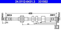 ATE 331502 - Tubo flexible de frenos