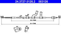 ATE 583126 - Cable de accionamiento, freno de estacionamiento