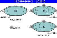 ATE 13.0470-2610.2 - Juego de pastillas de freno