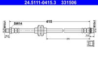 ATE 331506 - Lado de montaje: Eje trasero<br>Longitud [mm]: 305<br>Rosca 1: INN M10x1.0<br>Rosca 2: INN M10x1.0<br>Referencia artículo par: SL 3226<br>Peso [kg]: 0,09<br>