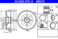 ATE 480213 - Dinámica de frenado / conducción: para vehículos con ABS<br>Lado de montaje: Eje trasero<br>Artículo complementario / información complementaria 2: sin cojinete rueda<br>Artículo complementario / información complementaria 2: sin anillo sensor ABS<br>Diámetro interior de tambor de freno [mm]: 203,0<br>Rebajado máx. tambor de freno [mm]: 204,5<br>H tamb. freno interna [mm]: 48,0<br>Diámetro alojamiento [mm]: 52,0<br>Número de orificios: 4<br>corona de agujeros - Ø [mm]: 100,0<br>Medida de rosca: M12x1,5<br>H tamb. freno total [mm]: 76,0<br>Diámetro exterior del tambor de freno [mm]: 234,0<br>Homologación: E1 90R-02D0955/0095<br>