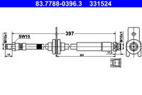 ATE 83.7788-0396.3 - Tubo flexible de frenos