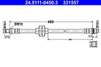 ATE 331557 - Lado de montaje: Eje trasero<br>Longitud [mm]: 305<br>Rosca 1: INN M10x1.0<br>Rosca 2: INN M10x1.0<br>Referencia artículo par: SL 3226<br>Peso [kg]: 0,09<br>