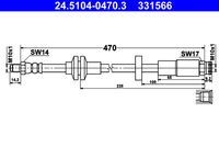 ATE 331566 - Tubo flexible de frenos