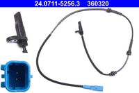 ATE 360320 - Lado de montaje: Eje trasero<br>Longitud total [mm]: 780<br>Longitud [mm]: 27<br>Tipo de sensor: Sensor activo<br>Color de conector: azul<br>Longitud de cable [mm]: 680<br>Referencia artículo par: 30793<br>Peso [kg]: 0,09<br>