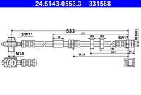 ATE 24.5143-0553.3 - Tubo flexible de frenos