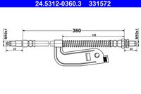 ATE 331572 - Tubo flexible de frenos