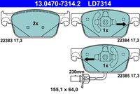 ATE LD7314 - Juego de pastillas de freno - ATE Ceramic