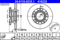 ATE 416235 - Lado de montaje: Eje trasero<br>Neumáticos: para neumáticos sencillos<br>Diámetro exterior [mm]: 308,0<br>Espesor de disco de frenos [mm]: 16,0<br>Espesor mínimo [mm]: 13,0<br>Tipo de disco de frenos: macizo<br>Superficie: revestido<br>Número de orificios: 5<br>corona de agujeros - Ø [mm]: 150,0<br>Altura [mm]: 25,5<br>Diámetro de centrado [mm]: 122,5<br>Diámetro interior [mm]: 200,0<br>Medida de rosca: M12x1,75<br>Homologación: E1 90R-02C0165/1156<br>